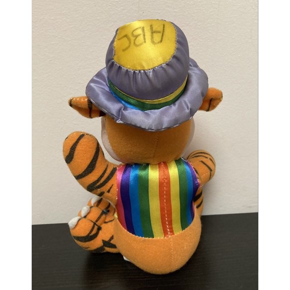Play By Play 1997 Grinning Tiger Rainbow Shirt Plush Stuffed Animal Toy Vintage - Picture 4 of 10
